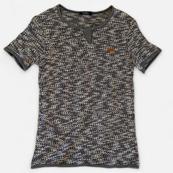 Other Tops - Grey and black vintage knit top with a touch of grunge charm - size M
